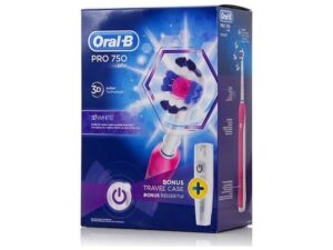Oral-B Pro 750 Pink Ροζ Ηλεκτρική Οδοντόβουρτσα με θήκη ταξιδίου