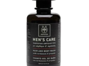 Apivita Men's Care Σαμπουάν - Αφρόλουτρο με Κάρδαμο και Προπόλη, 250ml