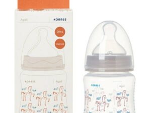 Korres Μπιμπερό Agali Πλαστικό Grey με Θηλή Σιλικόνης Αργής Ροής 0m+ 150ml