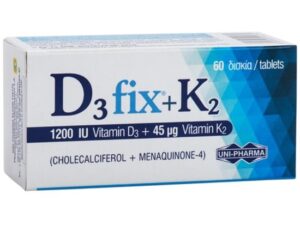 Uni-Pharma D3 Fix 1200iu + K2 45mg 60 Κάψουλες